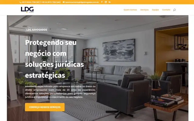 Site da LDG Advogados no portfólio da Nero