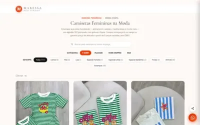 Página do projeto Maressa · Camisetas
