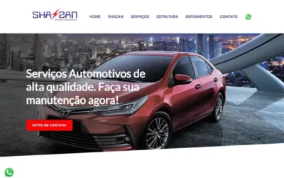 Página do projeto Shazan Serviços Automotivos